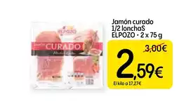 Economy Cash ELPOZO Jamón curado 1/2 lonchas oferta