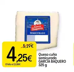 Economy Cash GARCIA BAQUERO Queso cuña semicurado oferta