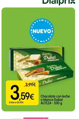 Economy Cash ALTEZA Chocolate con leche o blanco Dubai oferta