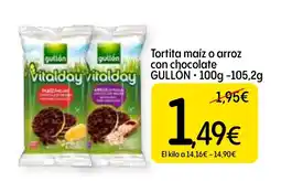Economy Cash GULLÓN Tortita maíz o arroz con chocolate oferta