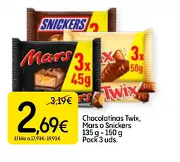 Economy Cash Chocolatinas Twix, Mars o Snickers oferta