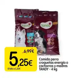 Economy Cash TANDY Comida perro croquetas energía o cachorros y madres oferta