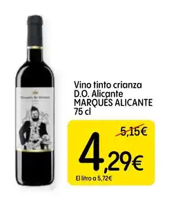 Economy Cash MARQUÉS ALICANTE Vino tinto crianza D.O. Alicante oferta