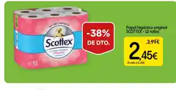 Economy Cash SCOTTEX Papel higiénico original 12 rollos oferta