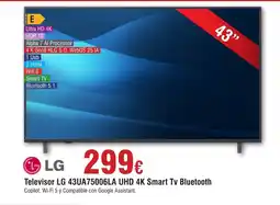 Hiper FROIZ LG Televisor LG 43UA75006LA UHD 4K Smart Tv Bluetooth oferta
