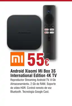 Hiper FROIZ Android Xiaomi Mi Box 3S International Edition 4K TV oferta
