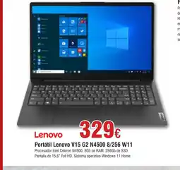 Hiper FROIZ LENOVO Portátil V15 G2 N4500 8/256 W11 oferta