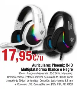 Hiper FROIZ Auriculares Phoenix X-10 Multiplataforma Blanco o Negro oferta