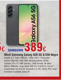 Hiper FROIZ SAMSUNG Móvil Galaxy A56 5G 8/256 Negro oferta