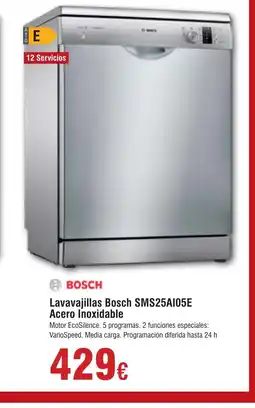 Hiper FROIZ BOSCH Lavavajillas SMS25AI05E Acero Inoxidable oferta