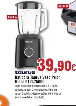Hiper FROIZ TAURUS Batidora Vaso Prior Glass 912475000 oferta