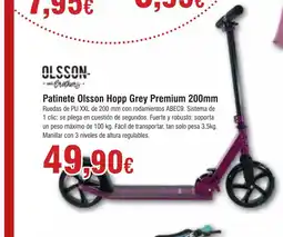 Hiper FROIZ OLSSON Patinete Hopp Grey Premium 200mm oferta