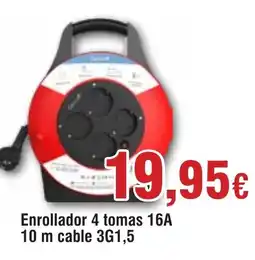 Hiper FROIZ Enrollador 4 tomas 16A 10 m cable 3G1,5 oferta