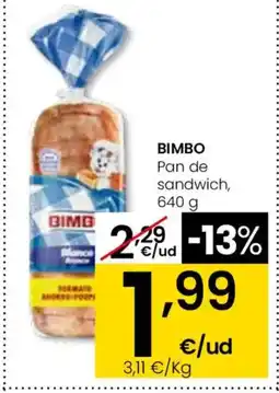 Aliprox BIMBO Pan de sandwich oferta