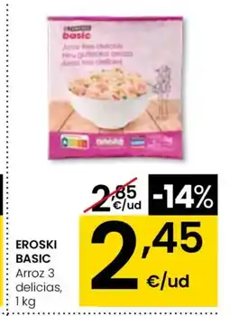 Aliprox EROSKI BASIC Arroz 3 delicias oferta