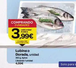 Supermercados El Jamón Lubina o Dorada oferta
