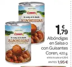 Supermercados El Jamón COREN Albóndigas en Salsa o con Guisantes oferta