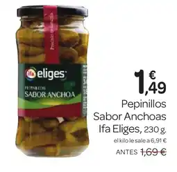 Supermercados El Jamón IFA ELIGES Pepinillos Sabor Anchoas oferta