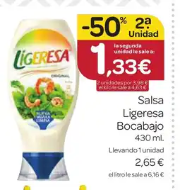 Supermercados El Jamón LIGERESA Salsa Bocabajo oferta