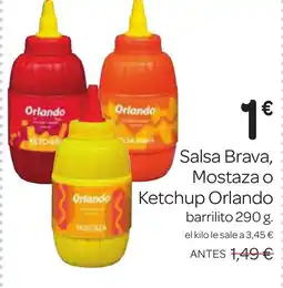 Supermercados El Jamón ORLANDO Salsa Brava, Mostaza o Ketchup oferta