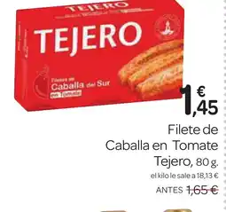 Supermercados El Jamón TEJERO Filete de Caballa en Tomate oferta