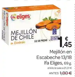 Supermercados El Jamón IFA ELIGES Mejillón en Escabeche 13/18 oferta