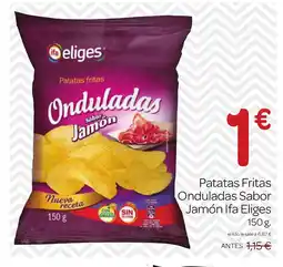 Supermercados El Jamón IFA ELIGES Patatas Fritas Onduladas Sabor Jamón oferta