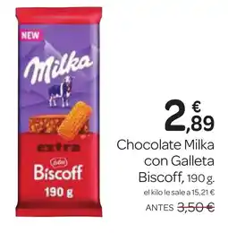 Supermercados El Jamón BISCOFF Chocolate Milka con Galleta oferta