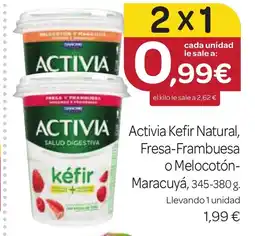 Supermercados El Jamón ACTIVIA Kefir Natural, Fresa-Frambuesa o Melocotón- Maracuyá oferta