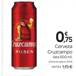 Supermercados El Jamón CRUZCAMPO Cerveza oferta