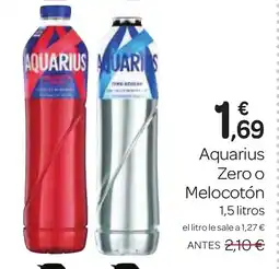 Supermercados El Jamón AQUARIUS Zero o Melocotón oferta