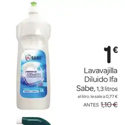 Supermercados El Jamón IFA SABE Lavavajilla Diluido oferta