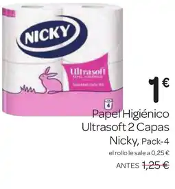 Supermercados El Jamón NICKY Papel Higiénico Ultrasoft 2 Capas oferta