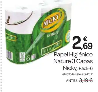 NICKY Papel Higiénico Nature 3 Capas