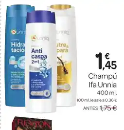 Supermercados El Jamón IFA UNNIA Champú oferta