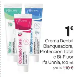 Supermercados El Jamón IFA UNNIA Crema Dental Blanqueadora, Protección Total o Bi-Fluor oferta
