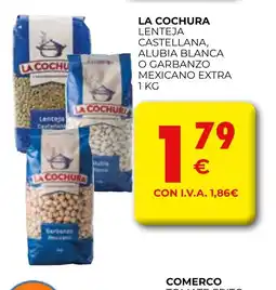 CashDiplo LA COCHURA Lenteja castellana, alubia blanca o garbanzo mexicano extra oferta