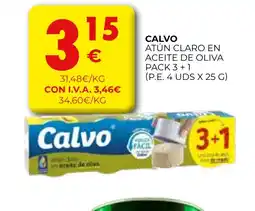CashDiplo CALVO Atún claro en aceite de oliva pack 3+1 oferta
