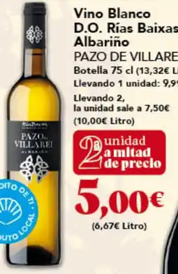 Gadis PAZO DE VILLAREI Vino Blanco D.O. Rías Baixas Albariño oferta