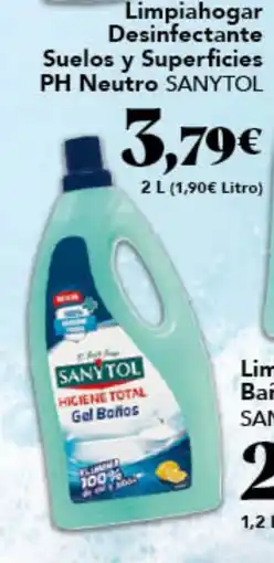 Gadis SANYTOL Limpiahogar Desinfectante Suelos y Superficies PH Neutro oferta