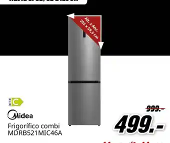 Midea - frigorífico combi mdrb521mic46a