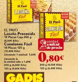 Gadis El pavo - lasaña precocida oferta