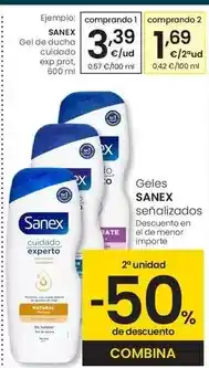 Eroski Sanex - gel de ducha cuidado exp prot oferta