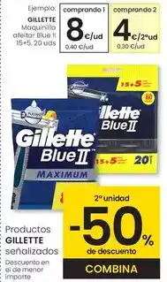 Eroski Gillette - maquinilla afeitar blue ii oferta