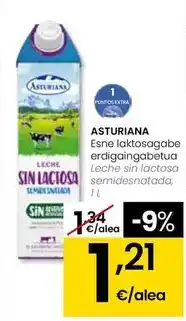 Eroski Asturiana - leche sin lactosa semidesnatada oferta