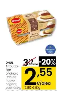 Eroski Dhul - flan de huevo original oferta