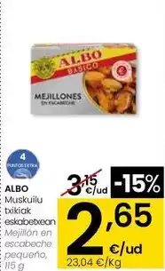 Eroski Albo - mejillón en escabeche pequeño oferta