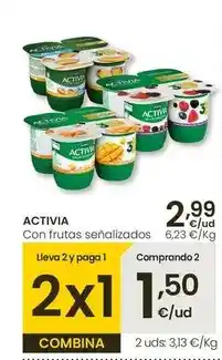 Eroski Danone - activia con frutas oferta