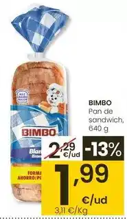 Eroski Bimbo - pan de sandwich oferta
