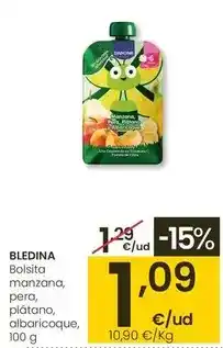 Eroski Danone - bolsita manzana, pera, plátano, albaricoque oferta